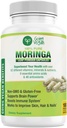 Moringa Κάψουλες, 180 Vegan Pure Oleifera Leaf Powder Pills, 1200mg ανά υπηρεσία, μη ΓΤΟ και χωρίς γλουτένη συμπλήρωμα, 3 Μήνες προσφοράς, υποστήριξη ανοσοποιητικού συστήματος, Μεταβολισμός και ενίσχυση ενέργειας