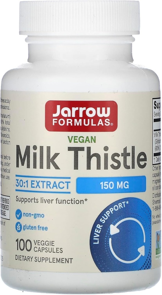 Jarrow Formulas Milk Thistle 150 mg - 100 κάψουλες Veggie - Αντιοξειδωτικό Υποστηρίζοντας την Ανοσολογική Ανταπόκριση, Ηπατική Λειτουργία & Γλουταθειόνη - Μέχρι 100 Σερβιέτες