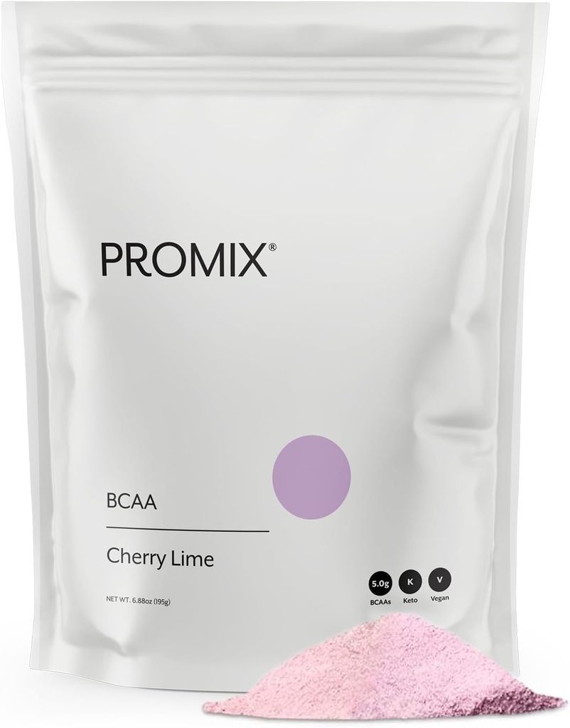 Promix BCAA μετά την προπόνηση Energy Powder - 5g Μικρονωμένα BCAAs, Χωρίς ζάχαρη, με βάση το φυτό, Vegan, Keto - Cherry Lime - 30 Υπηρεσίες (Pack of 1)