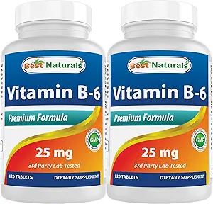 En İyi Doğal Vitamin B6 25 mg, 120 Tablet (120 Kont)