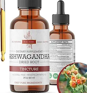 Organik Ashwagandha Liquid Drops, Ashwagandha Root Tincture, Ashwagandha Herb Supplements - 2 Fl Oz Oz Oz