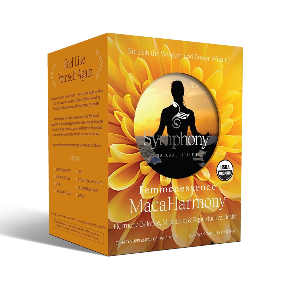 Femmeness MacaHarmony – Bilimsel olarak Kadınlar için Hormon Dengesini Desteklemek, Düzenli Menstrual Cycle, PMS, Acne, Sağlıklı Skin, Fertness, Natural Organic Maca Capsules (120)
