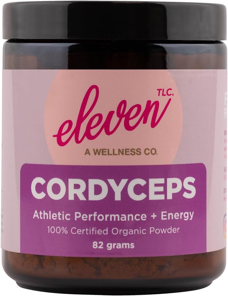 Έντεκα TLC - Cordyceps Mushroom Powder Superfood,100% Organic, Athletic Performance + Energy, US Grown - 3rd Party Tested, GMO Free Non - Reactive Glass, Services