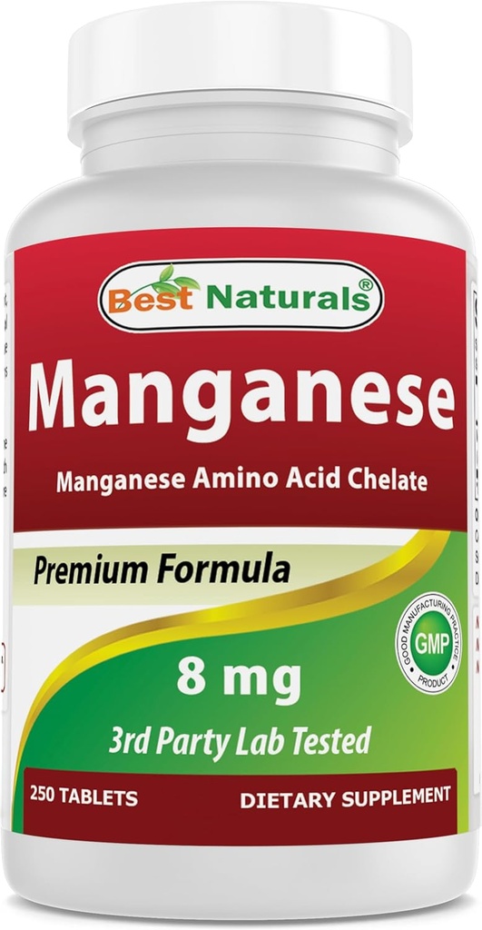 En İyi Doğallar Manganese (Manganese Amino Asit Chelate) 8 mg- 250 Tablet