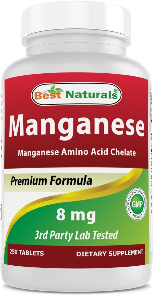 En İyi Doğallar Manganese (Manganese Amino Asit Chelate) 8 mg- 250 Tablet
