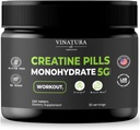 VINATURA Tinatine Monohidrat Pills 5g - creatine Tabletler, Erkekler için creatine Pills, Kadınlar, creatina en capsulas *USA Made & Tested* Unflavored, creatine monohidrat Toz alt, 150 Tablet 30 Hizmet