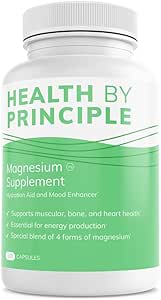 Magnesium Supplement | 4 Types of Magnesium in 1 Capsule | Glycinate, Malate, Taurate, & Citrate for Muscles & Sleep | High Absorption | Vegan, Non-GMO | 100 Capsules
