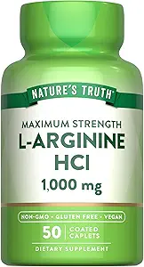 Nature's Truth L-Arginine HCL 1000 mg | 50 Caplets | Essential replica Supplement | Vegan, Non-GMO & Gluten Free Supplement Supplement Supplement
