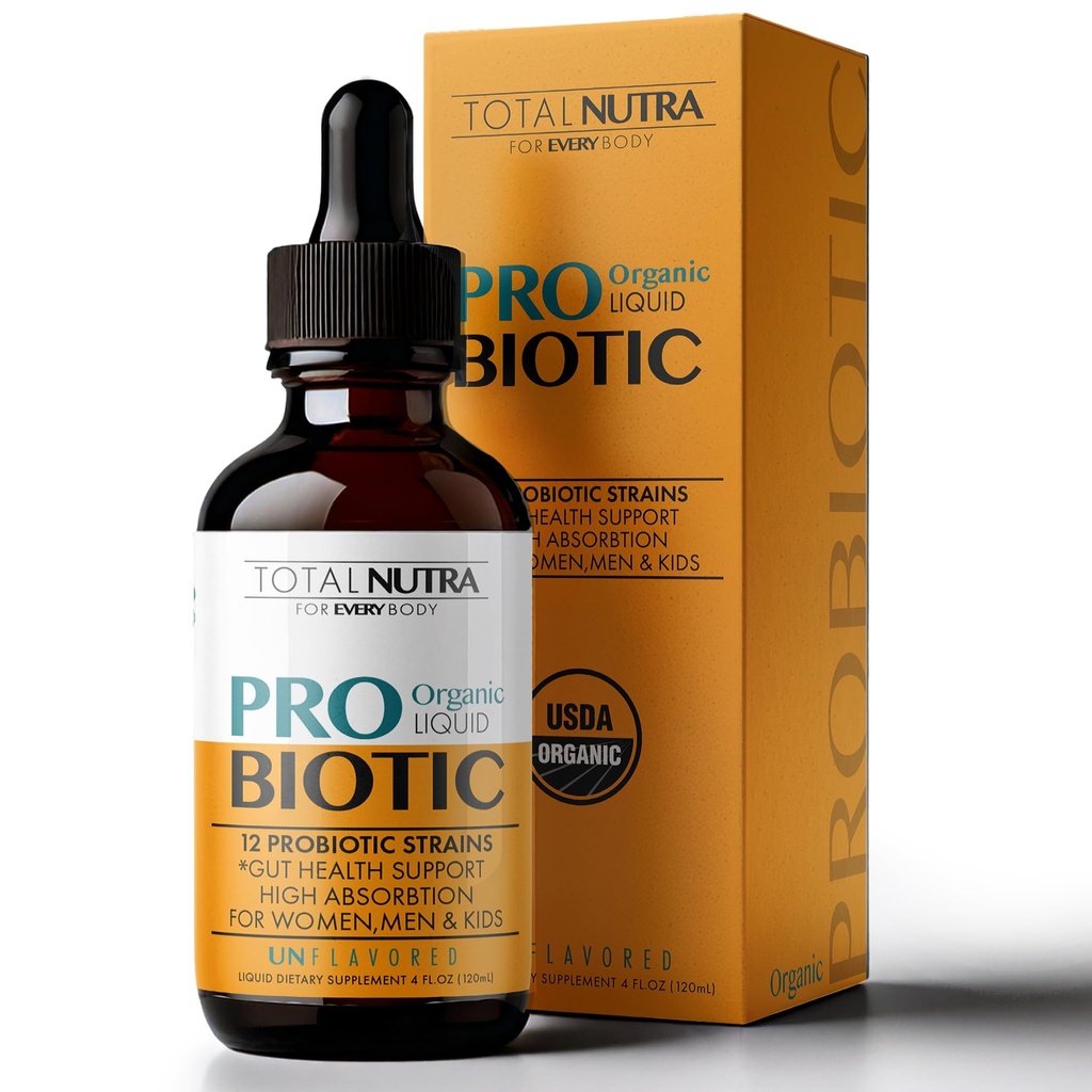 Kadınlar için sıvı Probiyotik, Erkekler, Çocuklar, Toddler Probiyotik: USDA Organik Probiyotikler, Vegan Probiyotik ve Alfalfa Mix + Asitofili Şeker Ücretsiz, Non-GMO Oral Probiyotikler