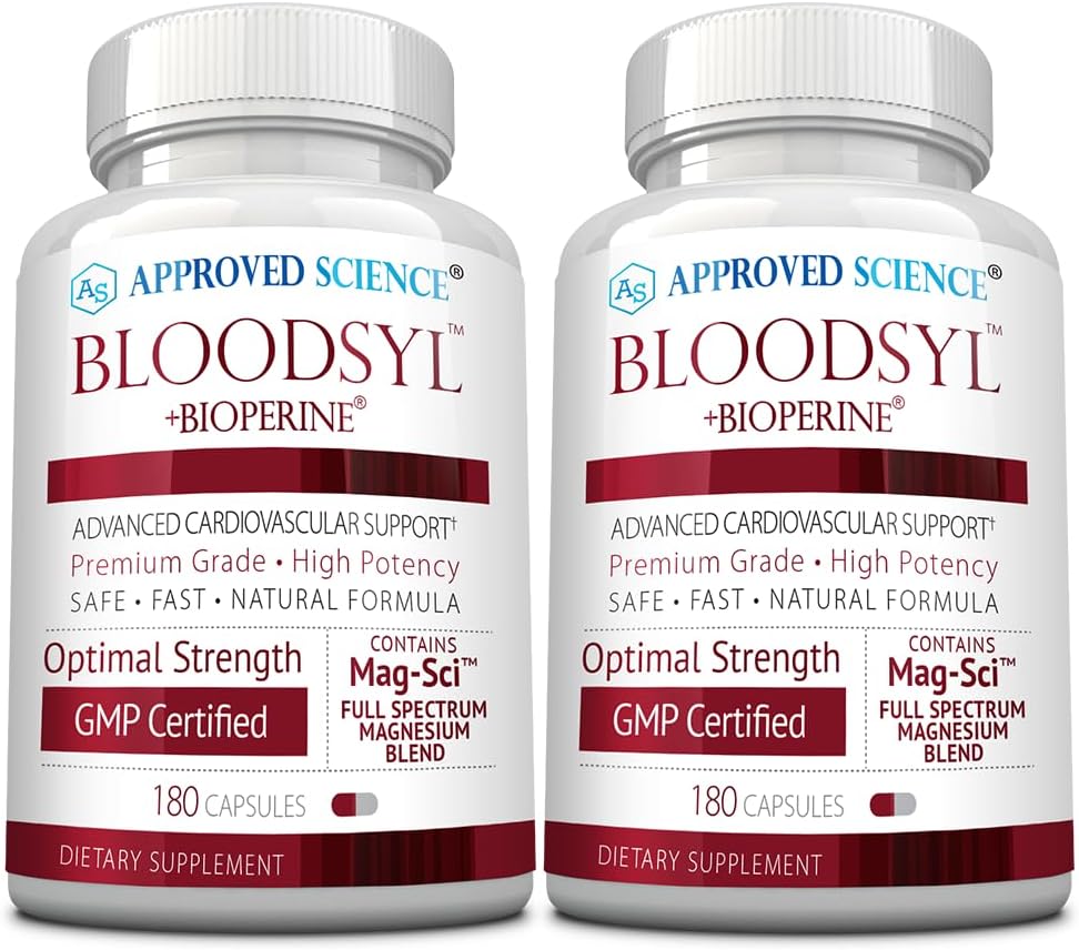 Onaylanmış Bilim Kanlarıyl - Blood Flow - Hawthorn Berry, Magnezyum, BioPerine - Vegan - 180 Capsules - 2 Paket