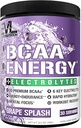 EVL BCAAs Αμινοξέα σε σκόνη - BCAA Ενέργεια προ προπόνησης σε σκόνη για την αποκατάσταση των μυών Lean ανάπτυξη και αντοχή - Επανυδρώνοντας μετά την αποκατάσταση προπόνησης ποτό με 6 Ηλεκτρόλυτα - Grape Splash