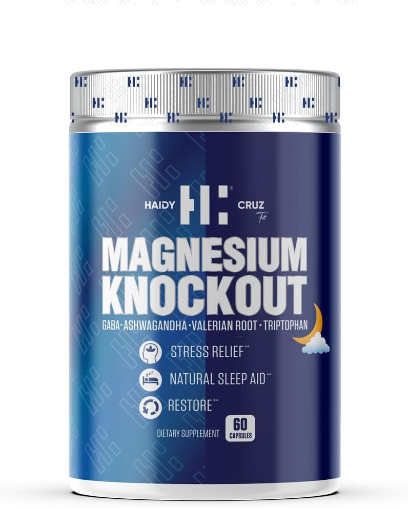 Haidy Cruz Fit Magnezyum Citrate - Doğal Uyku Yardımı ve Mood Advancedr Supplement - Metabolic Support, Immunity Boost with Ashwagandha Toz (60 Capsules)