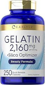 Carlyle Gelatin Capsules | 2160 mg | 250 Pills | Silica Optimizer | Non-GMO ve Gluten Free Supplement Supplement