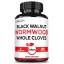 Satoomi 5 in 1 Wormwood Capsules Supplement - Black Walnut, Whole Cloves, Turmeric and Berberine HCl - Immune System & Digestion Health - 180 -90 Day Supply
