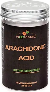 Noomadic Arachidonic Acid (AA veya ARA), 100 Capsules | 250 mg Her biri, Lean Muscle Mass, Power Çıkışı ve Güçlüyü Geliştirebilir.