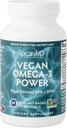 BRAINMD Dr Amen Vegan Omega-3 Power - 60 Plant-Based Softgels - 1,100 mg of EPA & DHA - Destekler Focus, Memory & Heart Health - Vegan, Gluten Free & Non-GMO - 30 Servisler