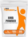 BulkSupplements.com HMB Toz - Steel HMB, Beta-Hydroxy Beta-Methylbutyrate - HMB Toz Supplements, Gluten Free - 1g per Service, 500g (1.1 lbs)