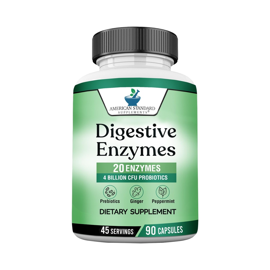 Digestive Enzymes Plus Probiyotiks & Prebiyotiks, 120 Veggie Capsules, For Digestion With Amylase, Bromelain, Papain, Lipase, Lactase, Proidge & Gluten Free, 2 Ay Supply