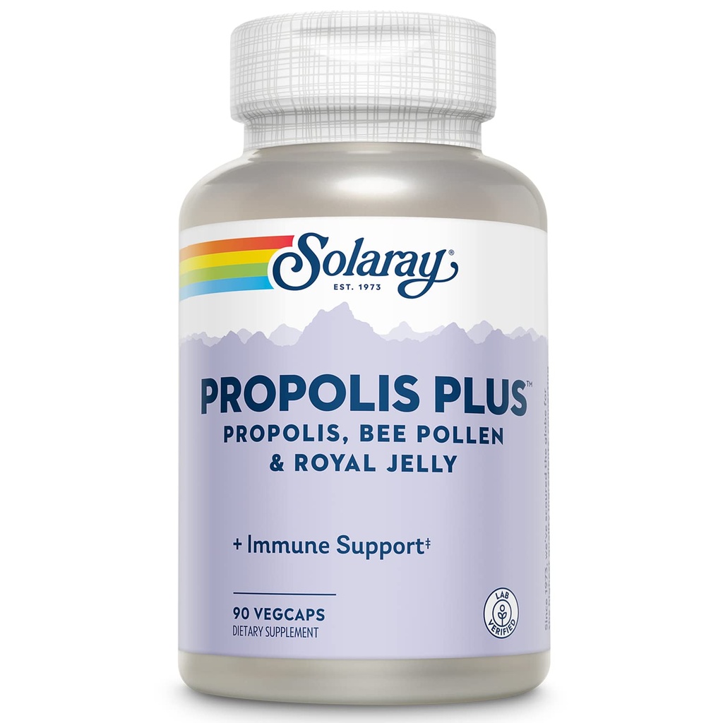 SOLARAY Propolis Plus Υγιεινή υποστήριξη ανοσοποιητικού συστήματος με Propolis, Bee Pollen & Royal Jelly 