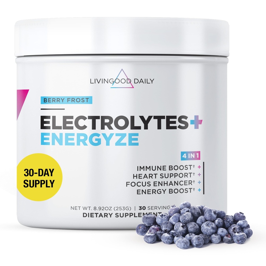 Lifeood Daily Electrolytes Toz, Electrolytes Hydration Drink Mix with Vitamin C, Magnezyum, Taurin & Sea Salt, Electrolyte Supplement for Energy & Hydration, Chem, Berry Frost Flavor, 30 Srvgs