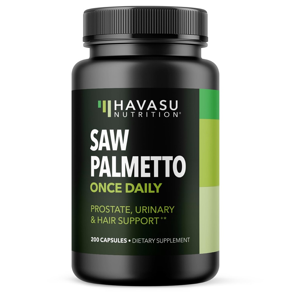 İnsanlar için Palmetto, Urinary Tract Function - 500 mg Per Servis - 200 Kont - Kripto Blok Saç Vitamini - Vegan, Non-GMO Capsules, Over 6 Ay Supply