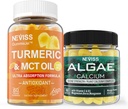 NEVISS Sugar Free Turmeric Curcumin Gummies + Marine Algaeuba Supplement 600 mg, High Abxia, Vegan