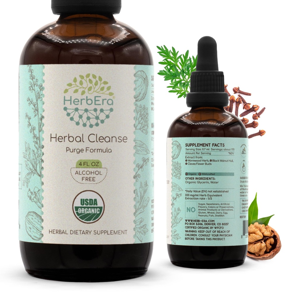 HerbEra Herbal Cleanse Organic Alcohol-Free Tincture 