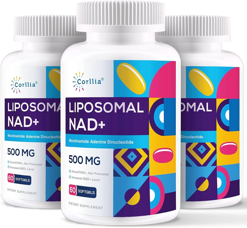 Liposomal NAD+ TMG 250 mg Softgels, Nicotinamid Riboside Alternatif, Actual NAD+ 500 mg with TMG 250 mg Softgels, Nicotinamid Riboside Alternative, Actual NAD+ Tamam, 180 Hizmet
