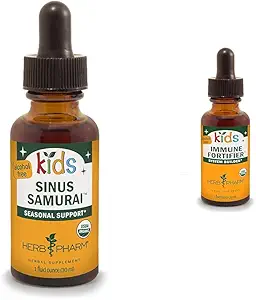 Herb Pharm Kids Sinus Samurai & Immune Fortifier Organik Sıvı Herbal Formulas, 1 Fl Oz & 1 Ounce
