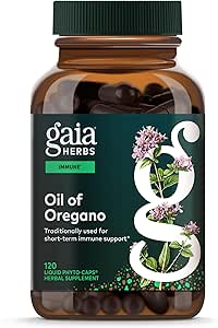 Gaia Herbs Oil of Oregano - Immune & Antioksi Support Supplement - Oregano Oil, Carvacrol & Thymol* - 120 Vegan Sıvı Phyto-Capsules (60-Day Supply)