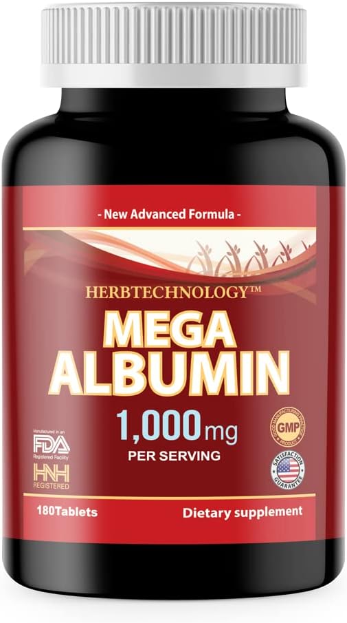Dr.K&C HNHusa Mega Albümin proteini 1000 mg 180 Tablet Sağlıklı Kidney Liver Function Wellness Genel Sağlık Destek Enerji Yaşam Denge Tamamı 180tabs 1pkkk