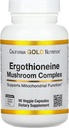 California Gold Beslenme Ergothioneine Mushroom Kompleksi Organik Maitake, Organik Oyster, Organik Aslan'ın Mane Mushroom Extracts ve L-Ergothioneine, 90 Veggie Capsules