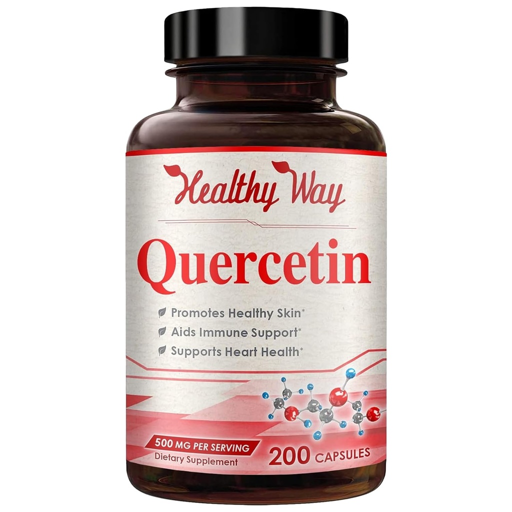 Υψηλής αντοχής κάψουλες Quercetin 500mg - Μια φορά την ημέρα ισχυρό αντιοξειδωτικό Quercetin συμπλήρωμα για την γήρανση του εγκεφάλου του δέρματος και του ανοσοποιητικού υποστήριξης - Vegan φιλικό χωρίς γλουτένη Made in the USA (200 Servings)