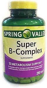 Spring Valley Super B- Complex, Υποστήριξη Μεταβολισμού, 250 δισκία