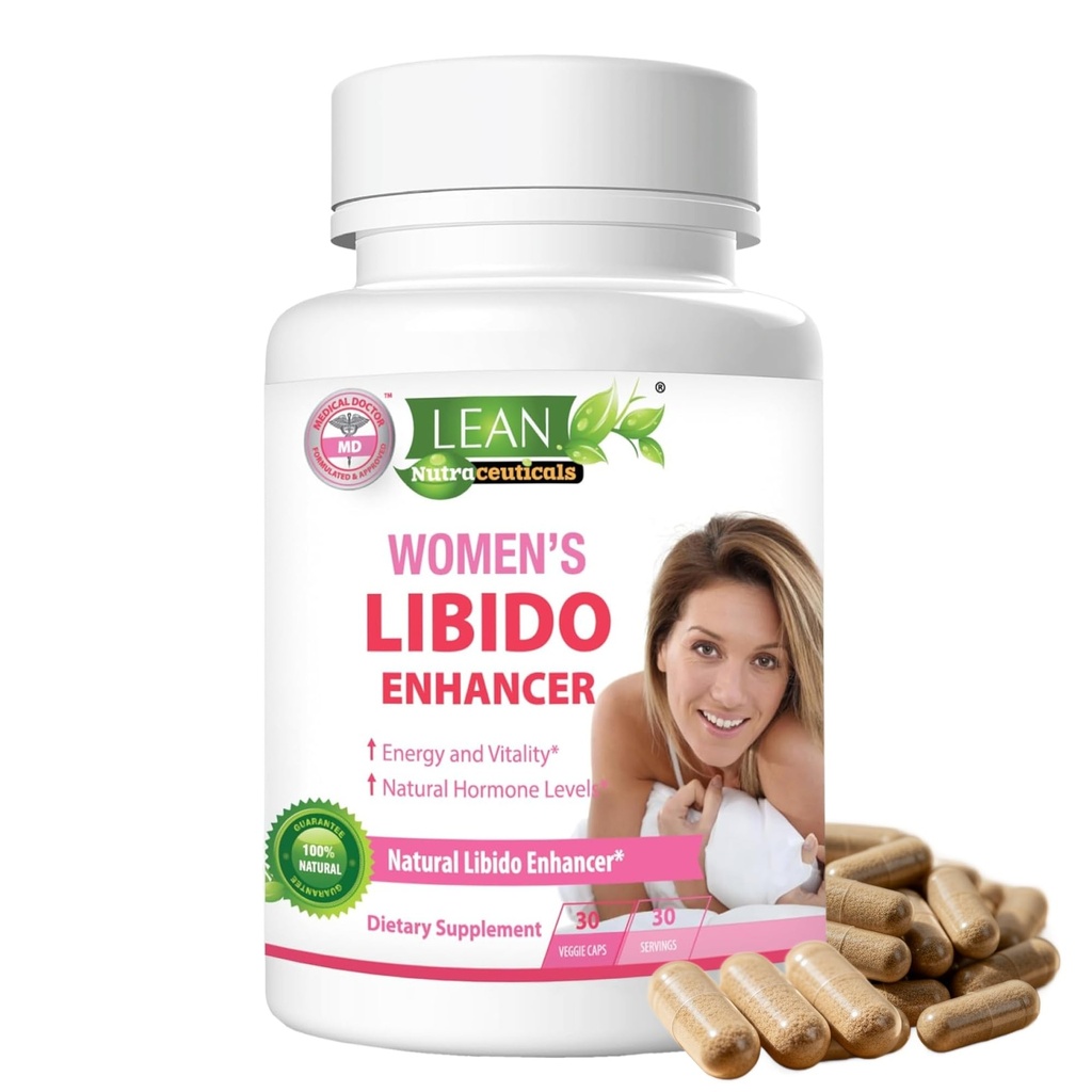 Lean Nutra Libidofun for Women with Maca Root, Horny Goat Weed, Tongkat Ali, Fenugreek – Doğal Menopause & PMS Support, Hormon Denge & Enerji Supplement – 30 Vegan Capsules