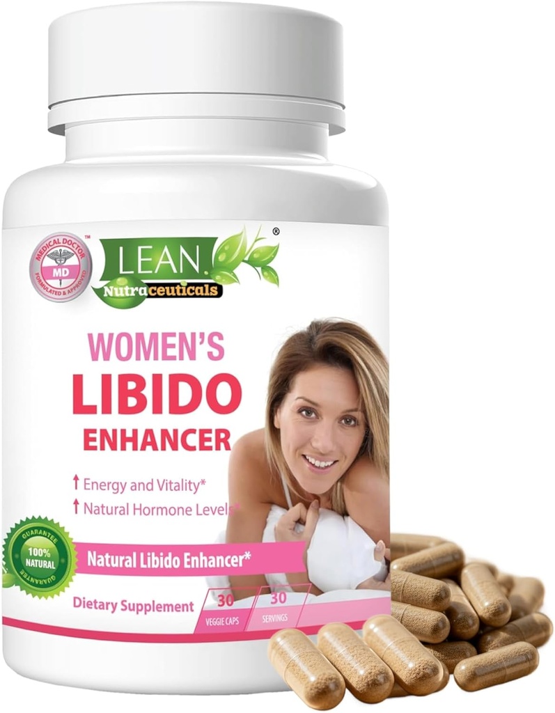 Lean Nutra Libidofun for Women with Maca Root, Horny Goat Weed, Tongkat Ali, Fenugreek – Doğal Menopause & PMS Support, Hormon Denge & Enerji Supplement – 30 Vegan Capsules