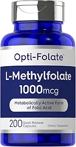 Carlyle L Torchfolate 1000 Live | 200 Capsules | Değer Boyut | optimize edilmiş ve aktif | Non-GMO, Gluten Free | Metil Folate, 5-MTHF | Opti-Folate