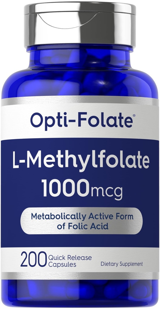 Carlyle L Torchfolate 1000 Live | 200 Capsules | Değer Boyut | optimize edilmiş ve aktif | Non-GMO, Gluten Free | Metil Folate, 5-MTHF | Opti-Folate