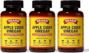 Bragg Apple Cider Vinegar Capsules with Vitamin D and çinko - (3 Pack) 90 Capsules - Supports Immune System