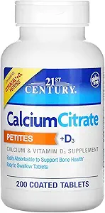 21st Century Food Citrate Petites + D3 Kaplamalar - 200 Tablet, 4 Paket