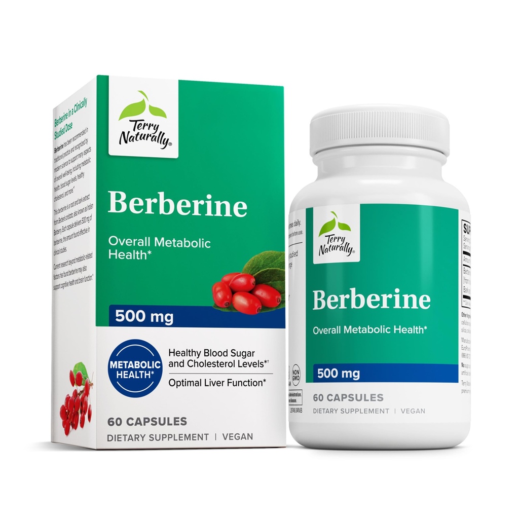 Terry Natural Berberine - Berberine ile Diyetsel Tamam - Metabolism Desteği için Canlı Sağlık Supplement - Erkekler ve Kadınlar için Ortak Sağlık Desteği - 60 Capsules