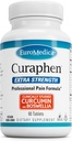 EuroMedica Curaphen Extra Strength - Curcumin & Boswellia Supplement for Health Circulation Support - Turmeric Supplement to Support Commons, Muscle Health & Endorphin Production - 60 Tabletler