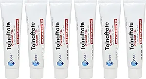 (6 Πακέτο) Globe Tolnaftate 1% Κρέμα 1 oz, Αντιμυκητιασική Θεραπεία, Αποδεδειγμένη Κλινικά Αποτελεσματική για τα Πόδια των περισσότερων αθλητών και Ringworm, σε σύγκριση με The Leading Name Brand