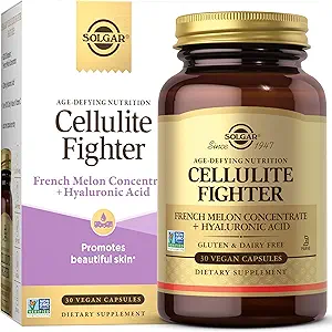 Solgar Cellulite Fighter Skin Vitamin ve Mineral Supplement, Fransız Melon Yoğunluğu, Hyaluronik asit ve C Supplement, Kadınlar için Yaş Tanımlı Beslenme, 30 Hizmet