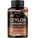 Ceylon Cinnamon Capses - Extra Strength - Ενέργεια, καρδιά & Μεταβολισμός Υποστήριξη - για άνδρες & γυναίκες - Καθαρό φυσικό εκχύλισμα 20:1 συμπλήρωμα - Κατασκευάζεται στις ΗΠΑ - GMO & Gluten Free, 120 κάψουλες, 4 μήνες προμήθεια