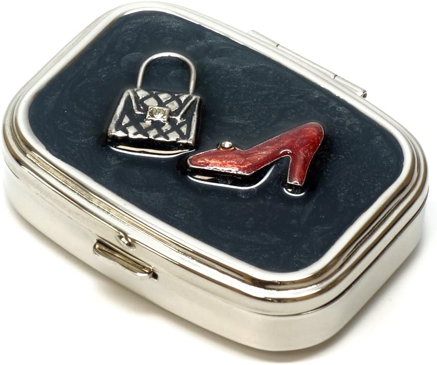 9310 Rectangular Küçük Pill Box Organizer Black Red Gold Women Travel Pill Case Purse Pocket Konteyner Günlük Portatif Tıp Vitamini İlaçları Tamam Mini Depolama