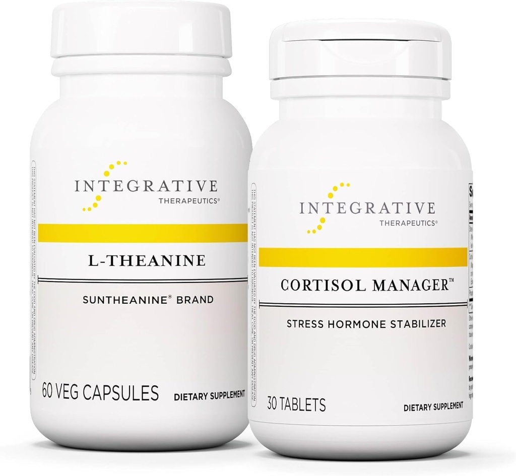Cortisol Manager, 30 Tablet & L-Theanine, 60 Capsules - Ashwagandha ile Stres Desteği için Kortisol Yöneticisi* - L-Theanine to Support a Relaxed State*