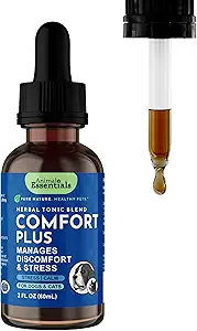 Animal Essentials Comfort Plus for Dogs & Cats - Liquid, Pet Calming Drops, Herbal Formula, California Poppy, Skullcap - 2 Fl Oz
