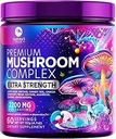Mushroom Supplement Toz 2200 mg - 1 Kompleks Formula Toz Organik Lions Mane, Reishi, Cordyceps, Chaga, Türkiye Tail Mushroom Extract Supplement for Memory & Brain Support - 60 Servisler