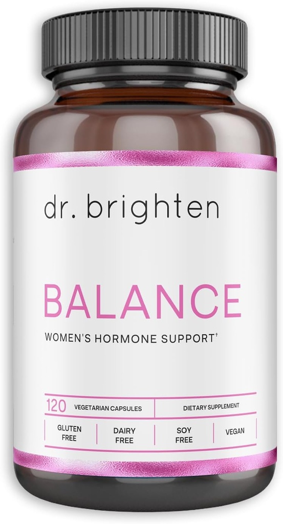 Dr. Brighten Balance - Hormon Balance for Women with Chasteberry and DIM - Στόχοι Ορμονική Ακμή, Θέματα Περιόδου, & PMS - Vegan, Μη ΓΤΟ
